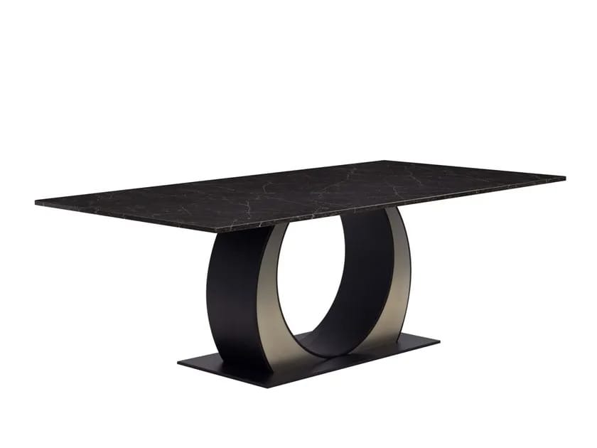 Прямоугольный стол со стальным основанием и кварцевым верхом ORO NERO Collection Eclipsy ARCH-00023523