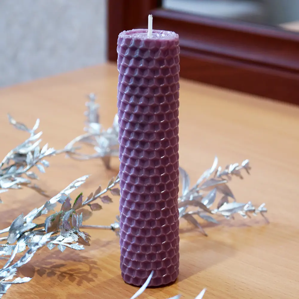 Свеча вощинная цилиндр лаванда 3x13 см EVIS STLM-2130691 - Вид №3