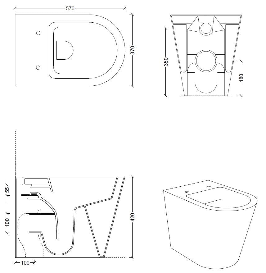 Напольный керамический туалет Alice Ceramica HIDE ARCH-00137222 - Вид №8