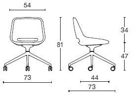 Diemme Офисное кресло из ткани с 4-мя спицами на колесиках Clea sun-id-1490584 - Вид №6