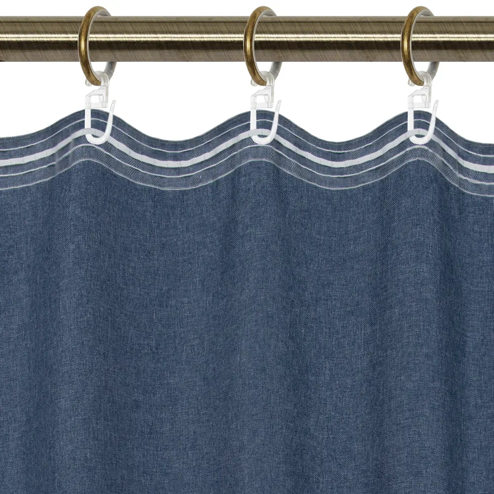 Штора на ленте «Савана» 145x260 см цвет синий LINEN WAY STLM-2143745 - Вид №2