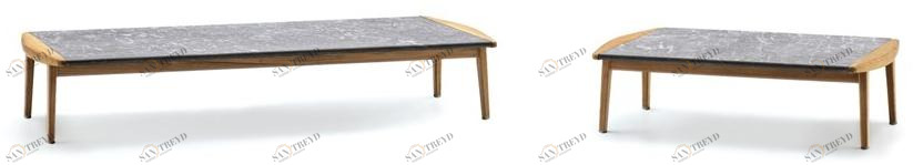 Minotti Садовый столик из тика и камня Fynn outdoor sun-id-1435151