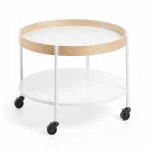 Столик сервировочный на колесиках белый 61 см Alban от La Forma LA FORMA ALBAN 344910 Бежевый;белый