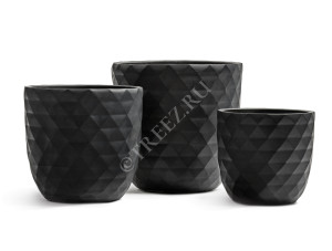 41.1020-0037-BLCK-30 Кашпо  ERGO - серия Diamond - Чаша-конус - Антрацит Цветочная коллекция
