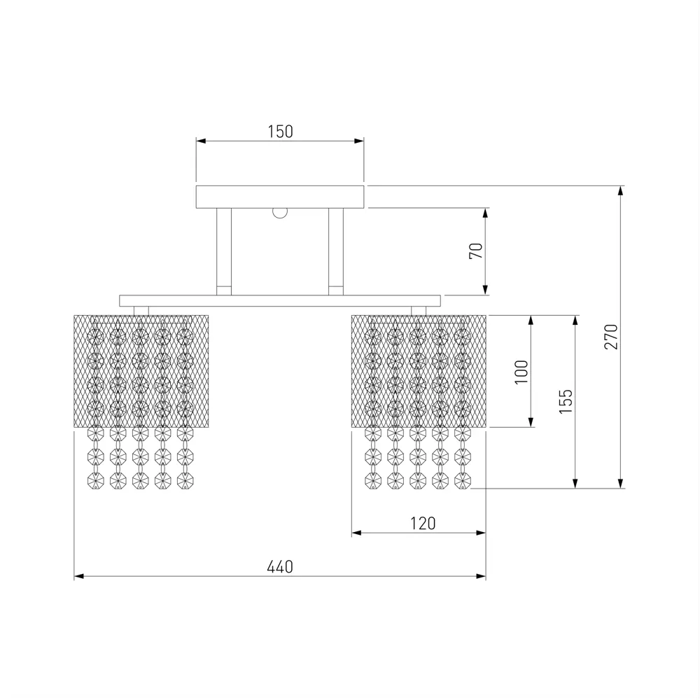 Светильник потолочный Eurosvet Bonnie 5 ламп 24 м² цвет хром STLM-2156350 - Вид №9