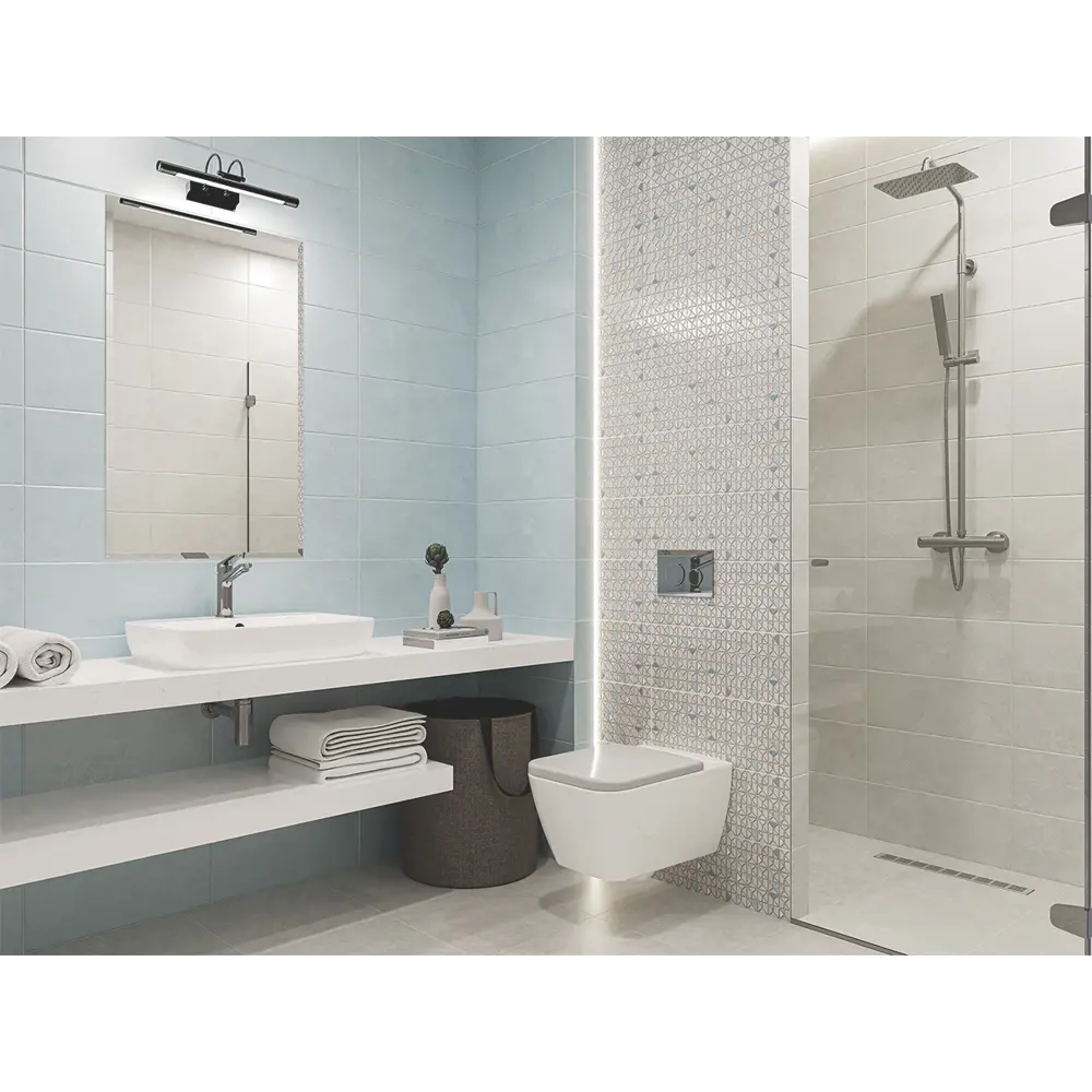 Настенная плитка Azori Trent Gris с эффектом бетона для ванной комнаты 87972507 STLM-0076498 - Вид №6