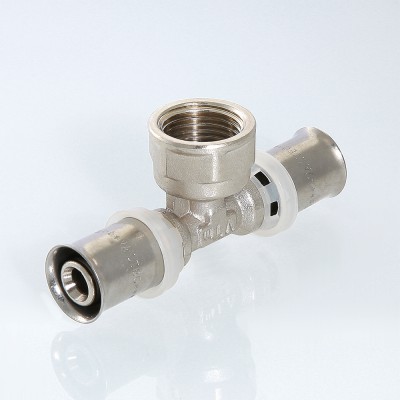 VTm.232.N.200420 Пресс-фитинг – тройник с переходом на внутреннюю резьбу Valtec 20 мм х 1/2" х 20 мм  - Вид №7