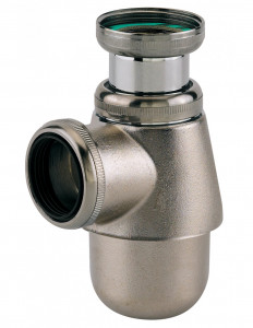 141300 008 00  Регулируемый сифон для раковины или биде 35/90 мм, с выходным отверстием Д. 32 мм, матовая никелевая латунь Valentin Латунь