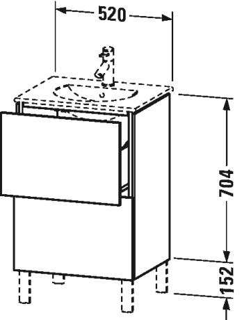 LC660405151 Тумбочка напольная L-Cube #LC6604 520 x 419 мм Сосна коричневая, декор Duravit - Вид №2