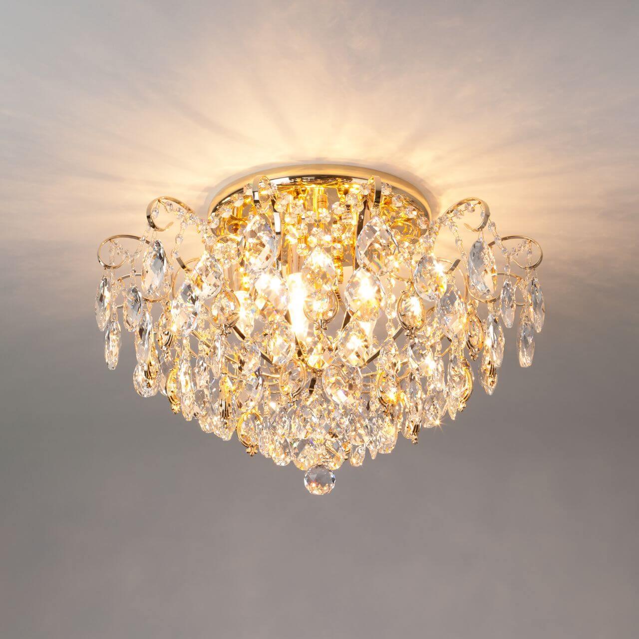 Потолочная люстра Eurosvet Crystal 10081/6 золото/прозрачный хрусталь Strotskis EUROSVET ДИЗАЙНЕРСКИЕ, CRYSTAL GOLD 181819 Золотой  - Вид №3
