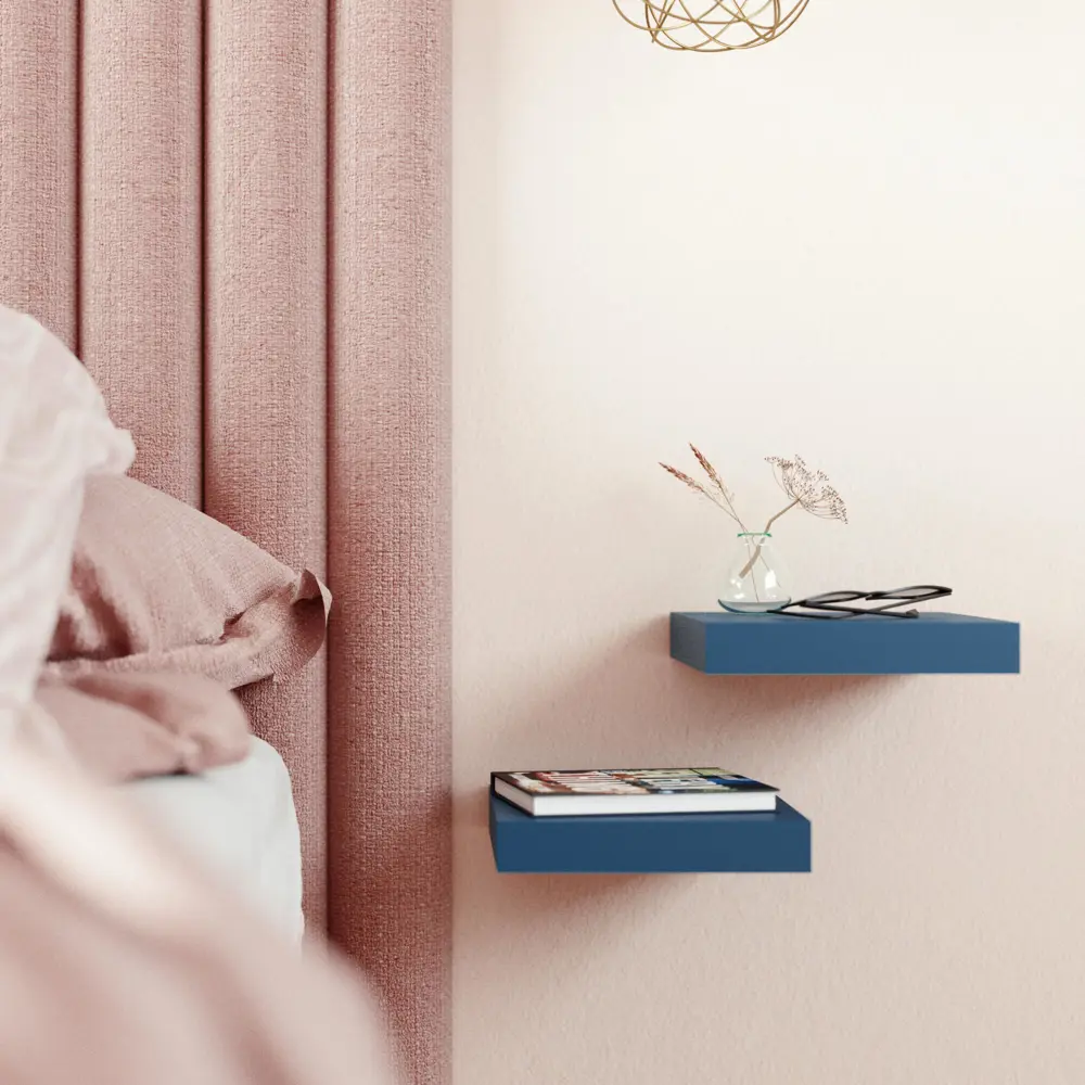 Полка настенная Spaceo Agata 23x23.5 см МДФ цвет синий STLM-2047812