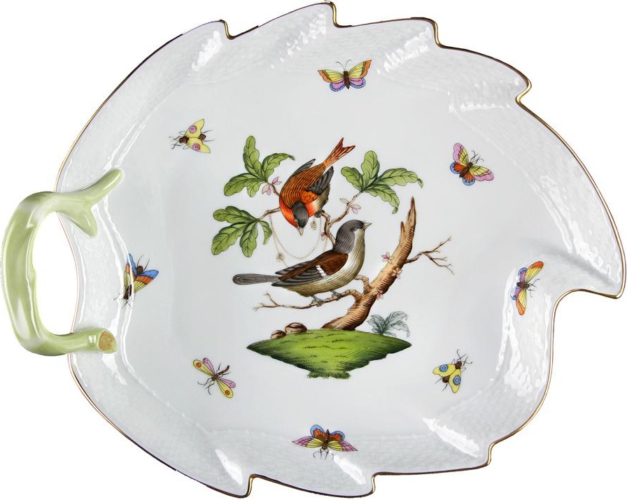 74292 Herend Блюдо - лист 20см "Ротшильд" Фарфор 