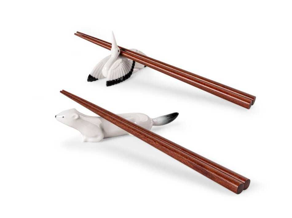 Фарфор безделушки Lladró ERMINE AND CRANE CHOPSTICKS SET ARCH-00029204