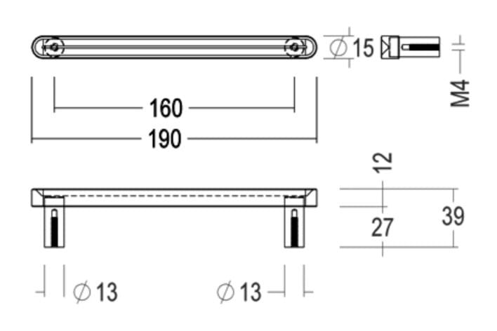 Латунь мост мебельная ручка Quincalux Комо ARCH-00031797 - Вид №3