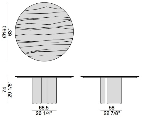 Porada Круглый стол из ореха каналетта Twenty sun-id-1403641 - Вид №2