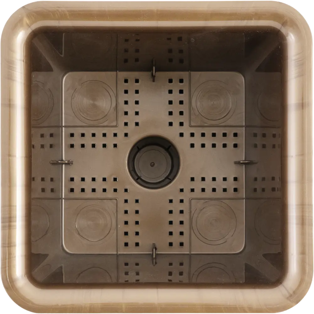 Горшок цветочный Square Couleurs Ø22,5 см, 8 л, пластик, цвет коричневый ТЕК.А.ТЕК Колорс STLM-2103848 - Вид №1