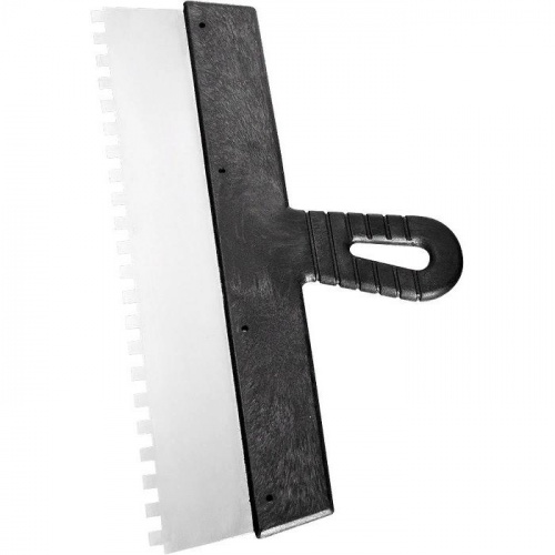 Шпатель зубчатый 200мм зуб 4х4мм с пластмассовой ручкой СИБРТЕХ 12275 - Вид №2