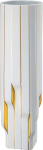 10640570 Rosenthal Ваза Rosenthal Полосы 45см, фарфор, белая, золотая (Заха Хадид) Фарфор