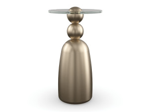 Высокий круглый стеклянный журнальный столик