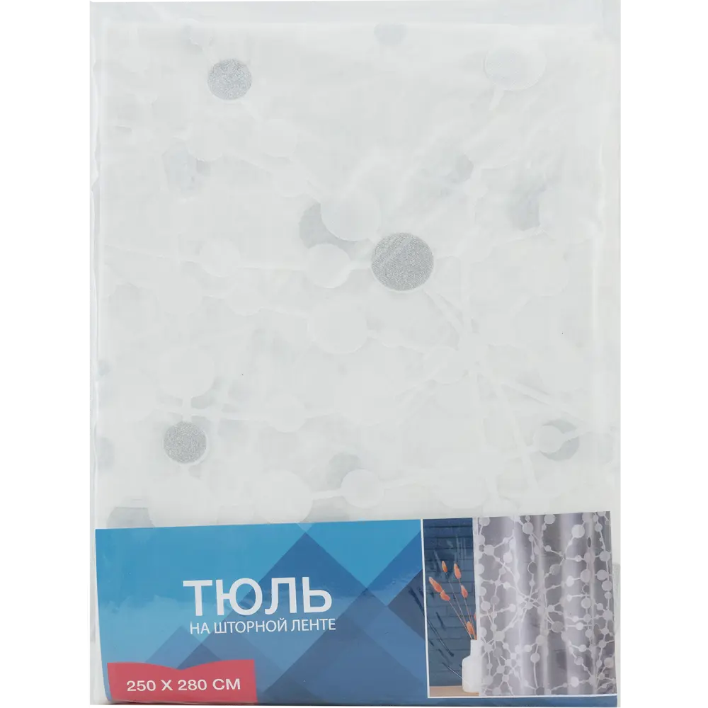 Тюль на ленте «Серебряный Песок» 250x280 см цвет белый GARDEN STLM-2107583 - Вид №6