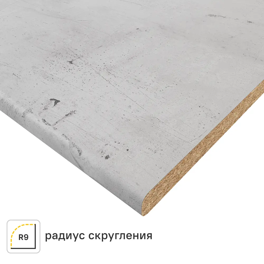 Столешница KONSENSA Фристайл 80x120x2.5 см ДСП цвет серый ДСП Прямой угол STLM-2096376
