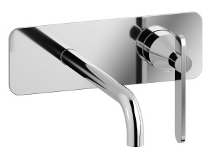 Настенный смеситель для раковины с автоматическим сливом