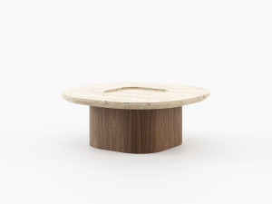 Квадратный журнальный столик из травертина