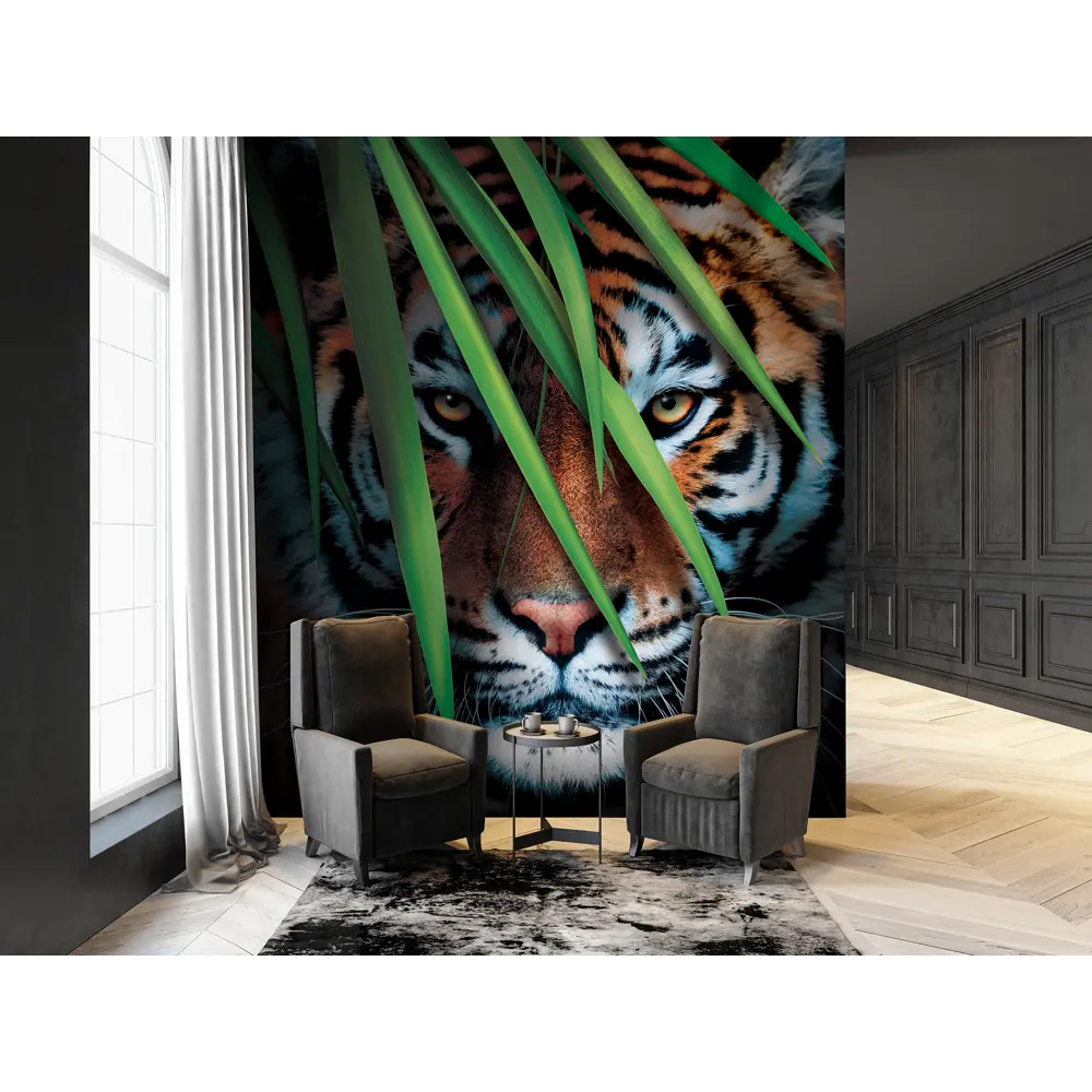 Фотообои Тигр на охоте флизелиновые, 200x270 см, L13-196 FBRUSH 3D FLIZART STLM-2070867 - Вид №1