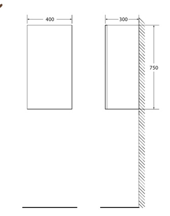 Шкаф подвесной, левосторонний BelBagno REGINA-750-1A-SC-SV-BLUM-R - Вид №2