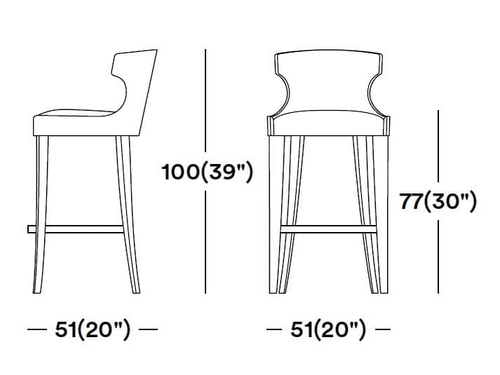 Твердый деревянный мягкий стул с подставкой для ног со спинкой Tirolo Xie ARCH-00034786 - Вид №3