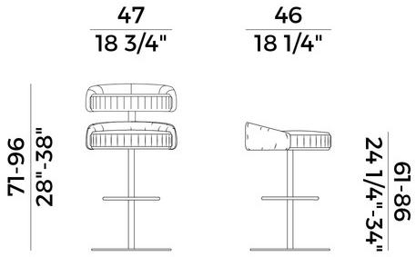 Potocco Стул кожаный поворотный с газлифтом Plissé 929/a-gas - Вид №3