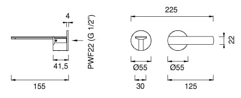 Настенный смеситель для раковины из нержавеющей стали CEADESIGN AYLA ARCH-00046143 - Вид №1