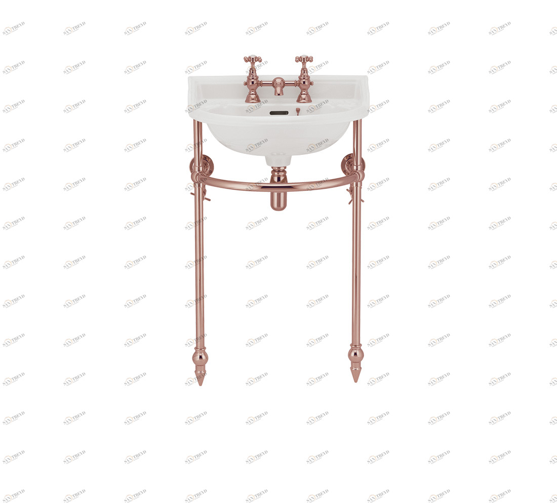 Gentry Home Таз большой белый Victorian Розовое золото GH100507