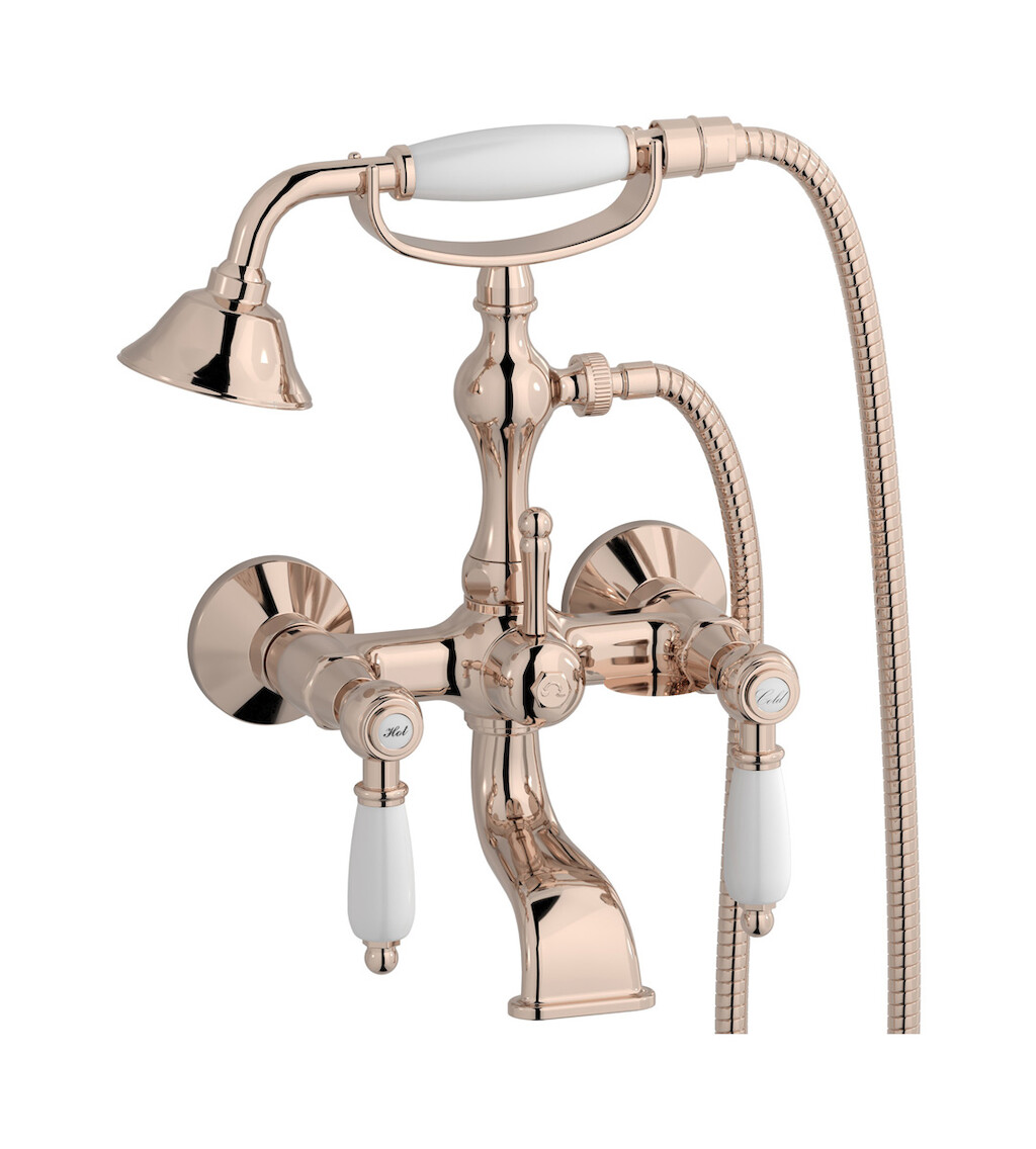 Настенный смеситель для ванной в комплекте с душевым гарнитуром WE ARE IB hl250rs_2 Rose Gold Hermes