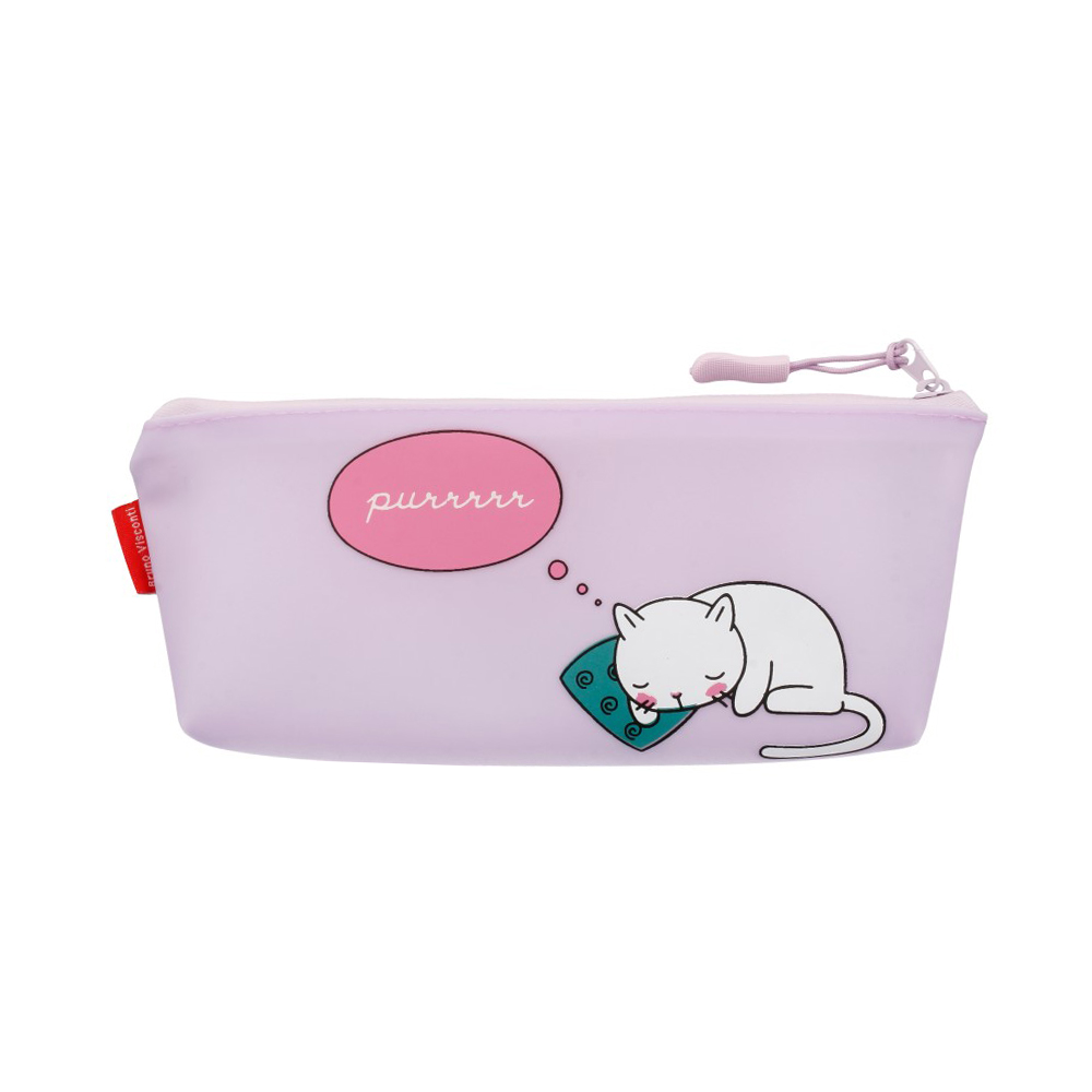 14-012/15 Пенал на молнии силиконовый 20 x 9 x 3.5 см "CAT S DREAMING" Bruno Visconti 