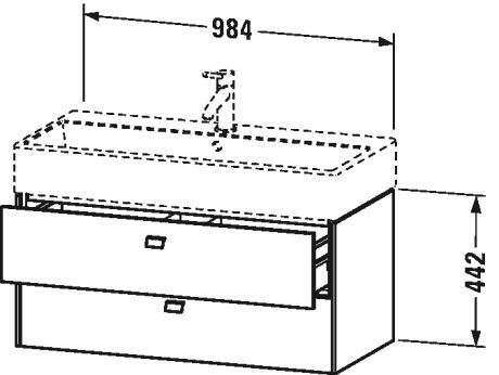 Тумбочка подвесная Brioso #BR4156 984 x 459 мм Duravit BR415604949 - Вид №1
