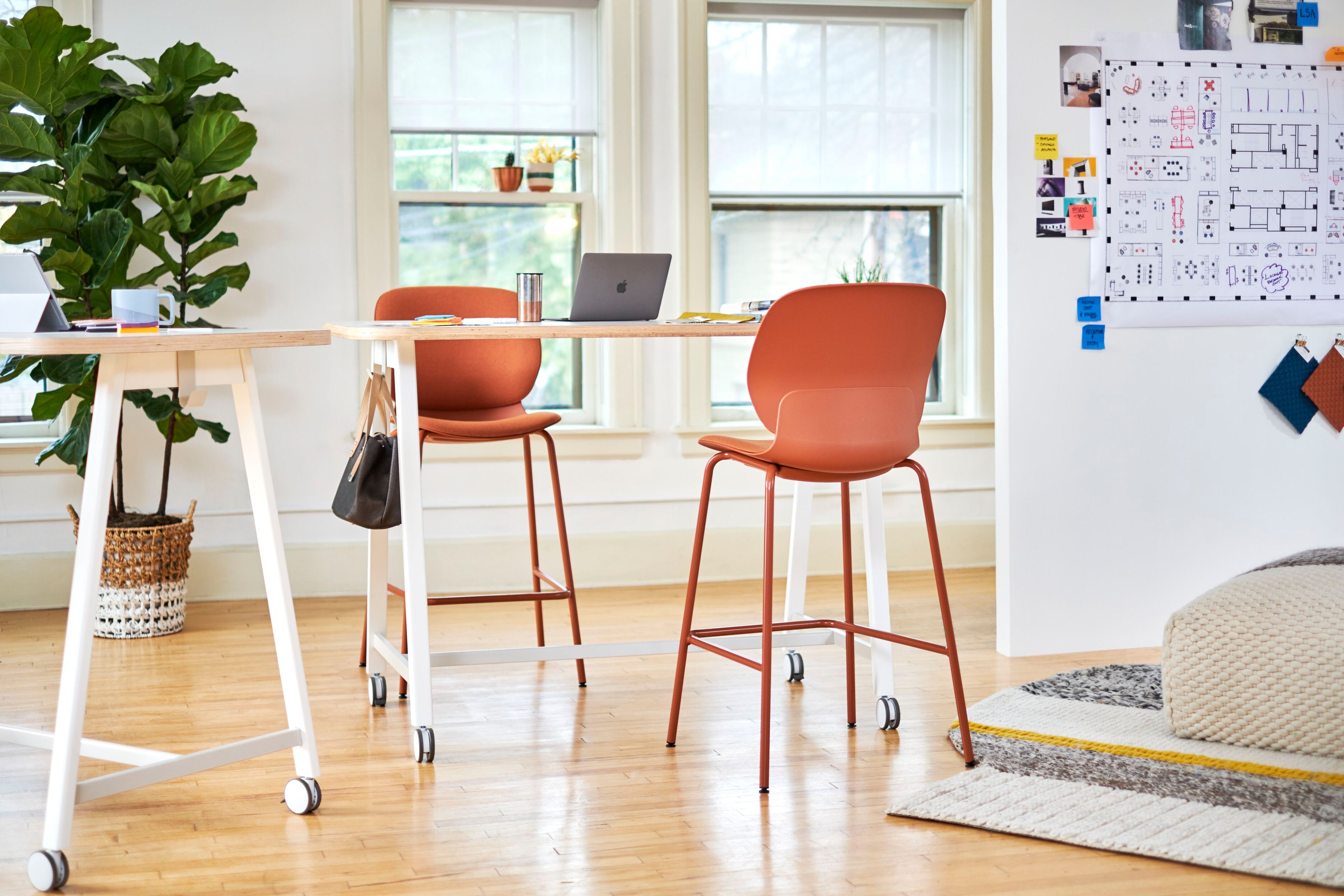 Высокий стол для совещаний из меламина с колесами Haworth POPUP ARCH-00086013 - Вид №4