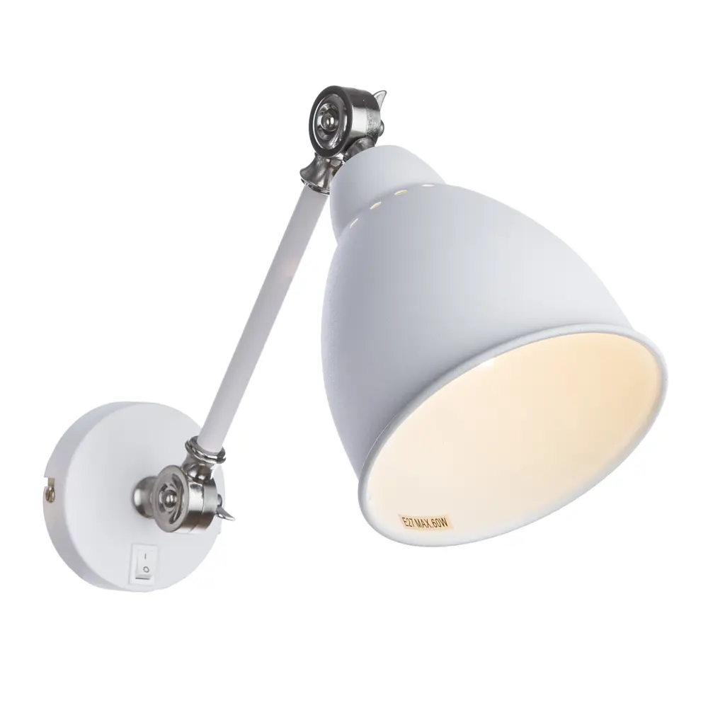 Бра Braccio 1xE27x60 Вт цвет белый матовый Arte Lamp STLM-2184411 - Вид №1