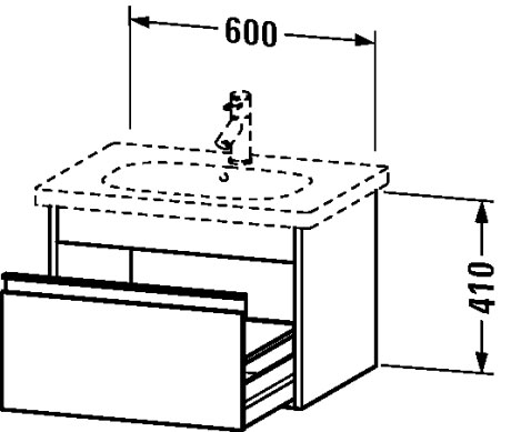 KT667005353 Тумбочка подвесная Ketho #KT6670 600 x 455 мм Каштан темный, декор Duravit - Вид №1
