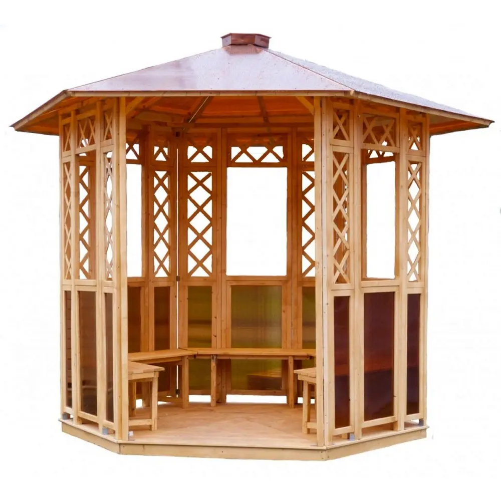 Беседка садовая деревянная «Лаура» 366x318x295 см Santreyd STLM-2060971