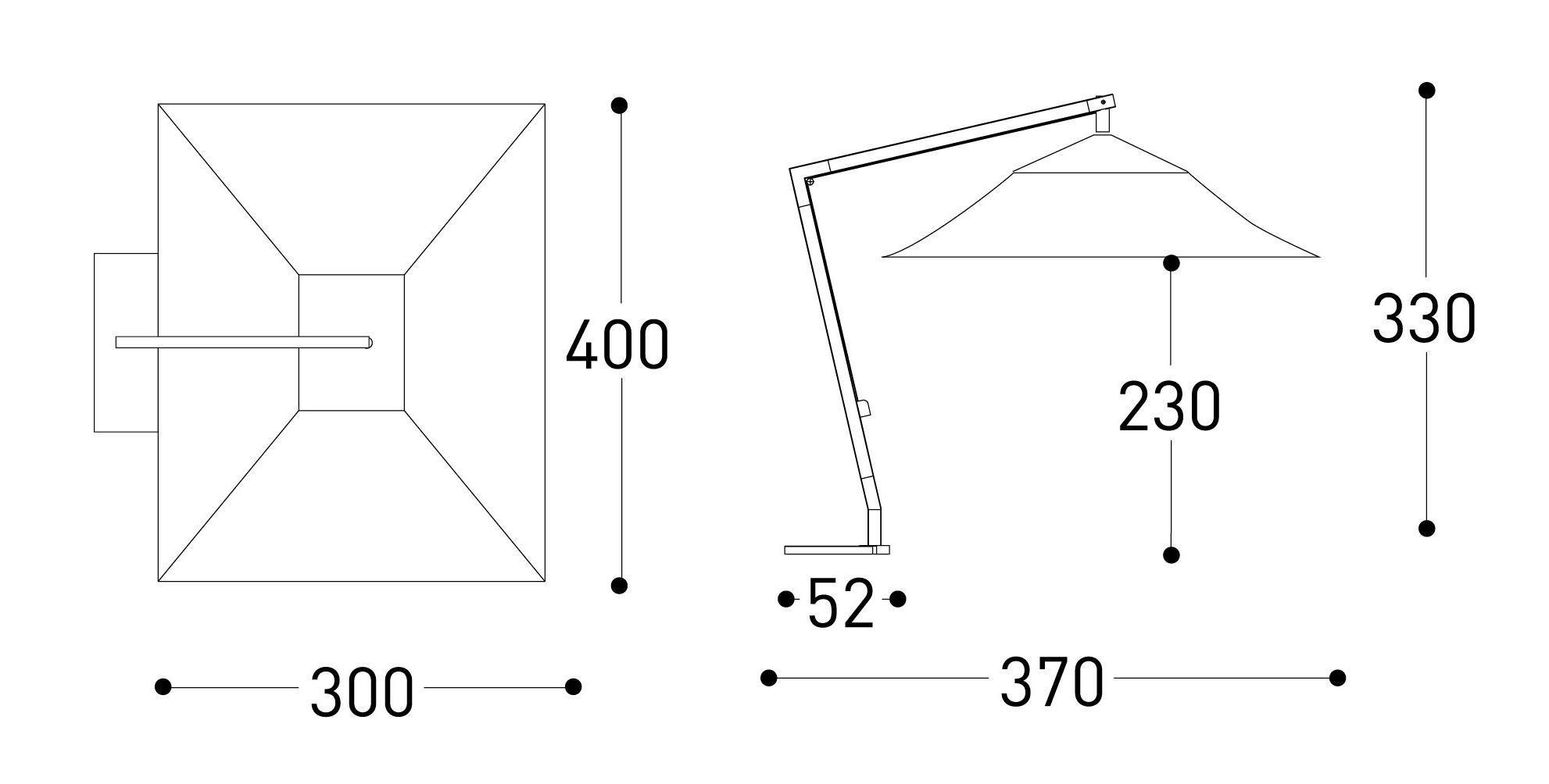 Анодированный алюминиевый квадратный зонтик Varaschin ARCH-00089214 - Вид №4