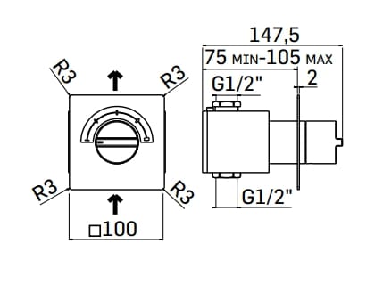 Однорычажный смеситель для душа Mamoli Castiglioni ARCH-00073534 - Вид №1