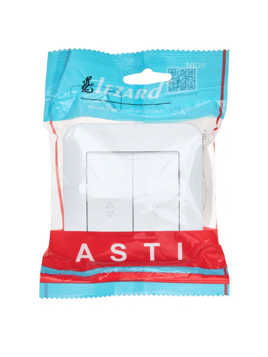 ASTI Выключатель проходной двойной белый LEZARD 7081-0202-106