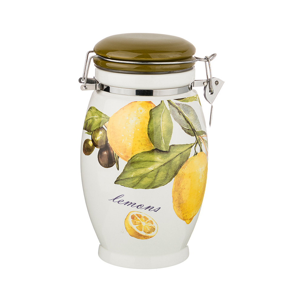 358-1584 Посуда керамическая Ёмкость для сыпучих продуктов 1100 мл Лемон Lefard 