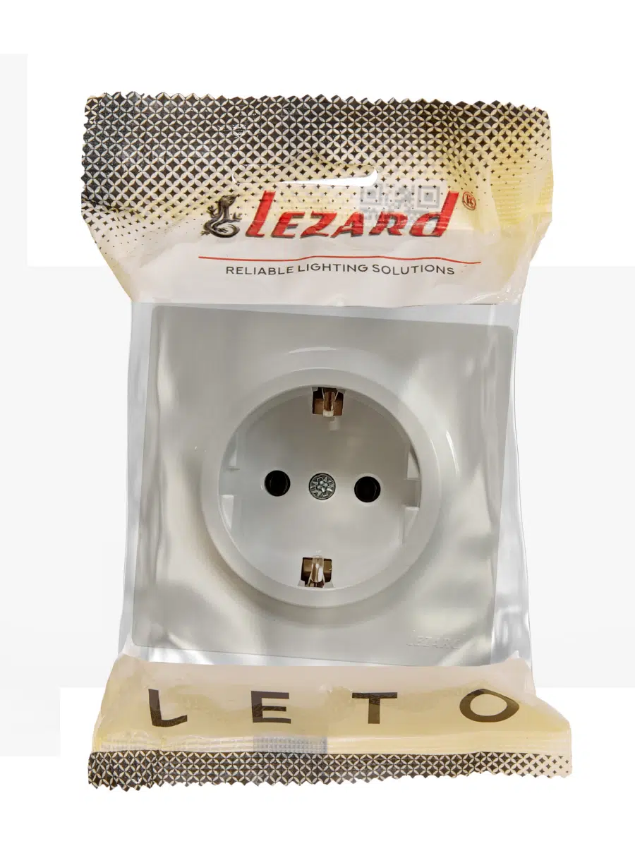 LETO Розетка с/з ПБТ крем LEZARD 752-0300-122B - Вид №1