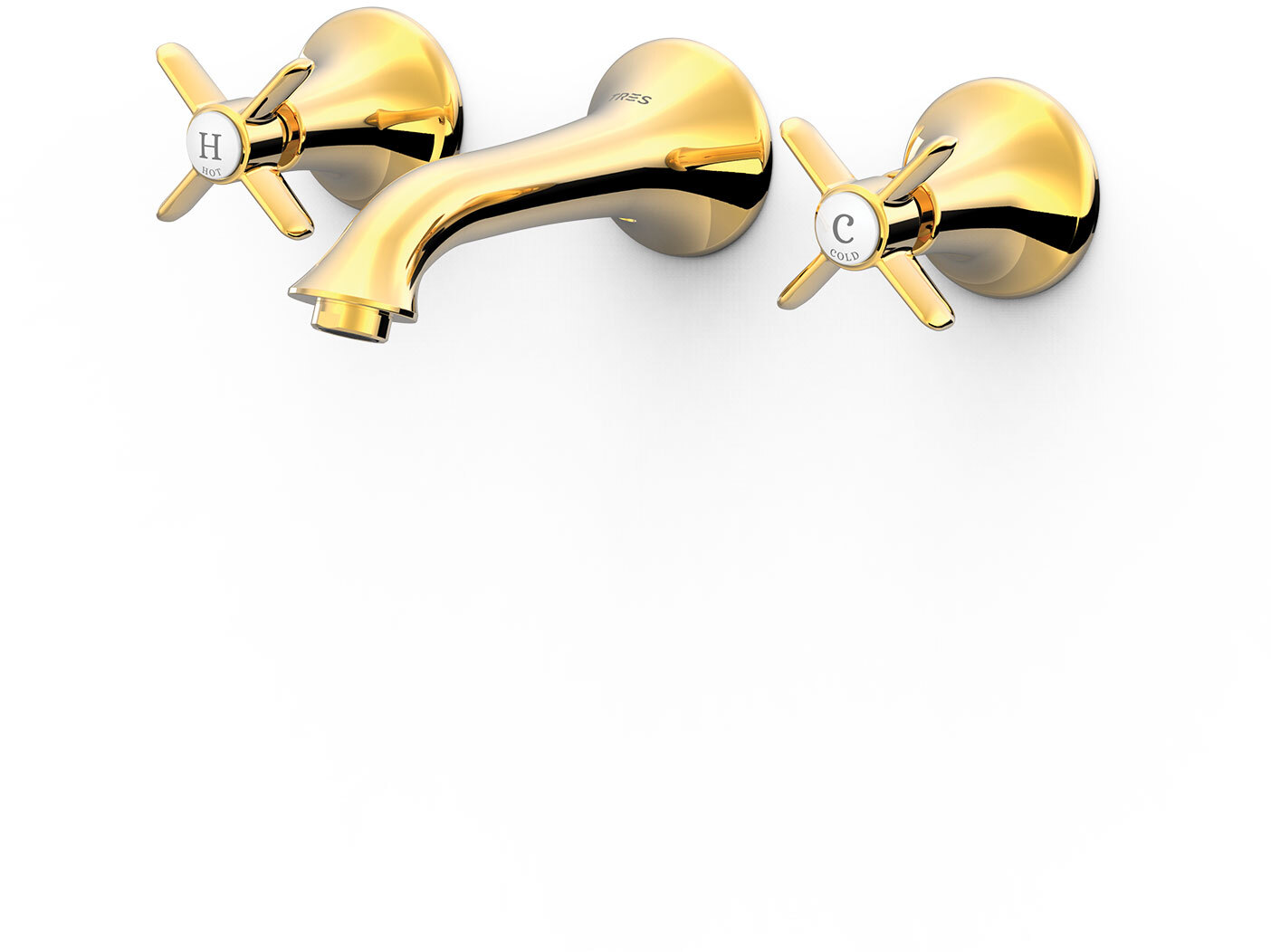 Скрытый смеситель для раковины TRES CLASIC с 3 отверстиями-24215102OR TRES