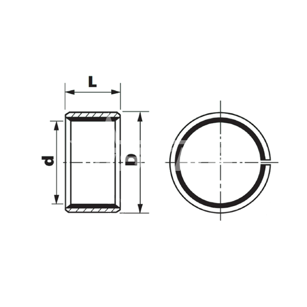 IS1122 Втулка скольжения KU0806SF1SN (PCM081006E) ISKRA  - Вид №1