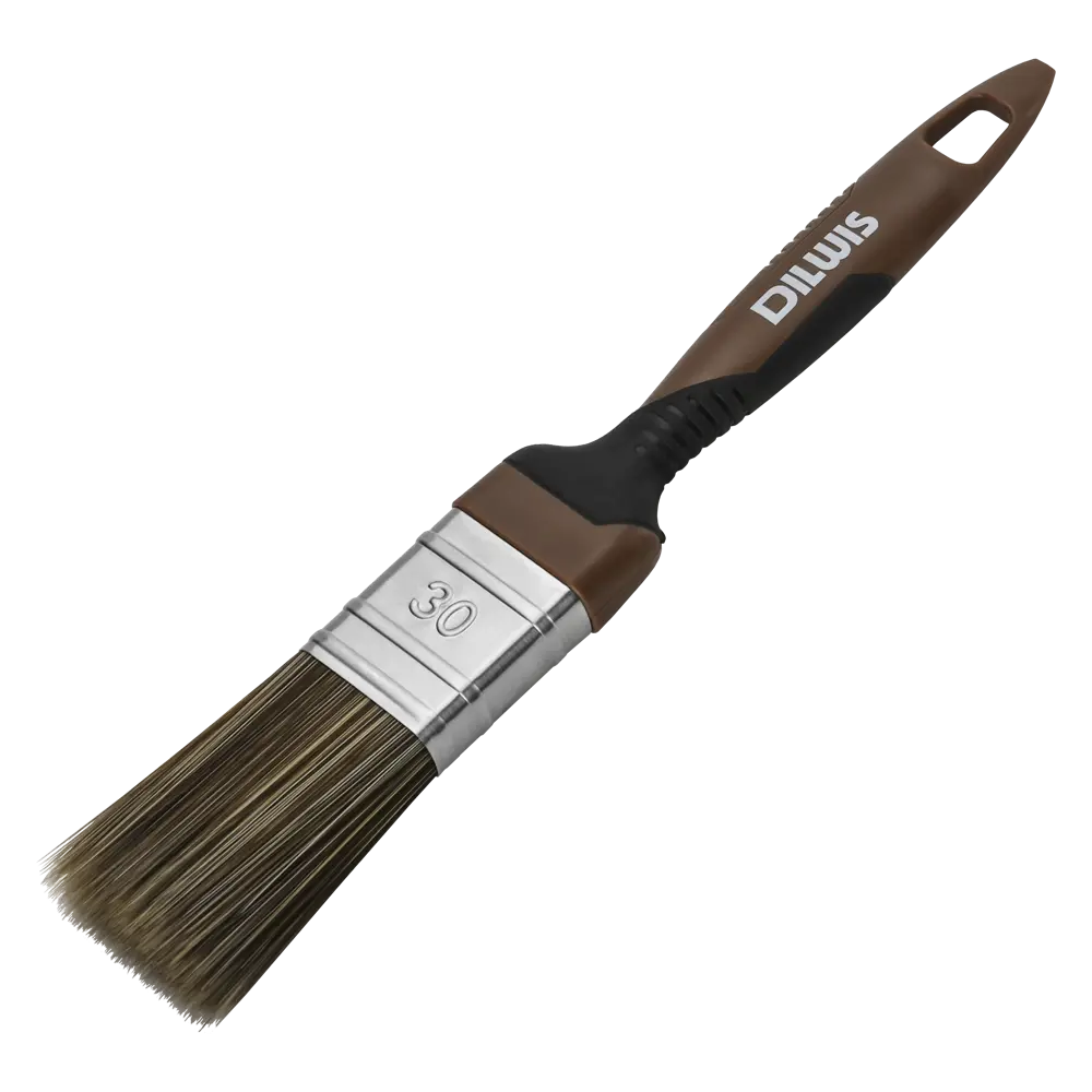 Кисть плоская для лаков и антисептиков 30 мм DILWIS синтетическая щетина STLM-2130058