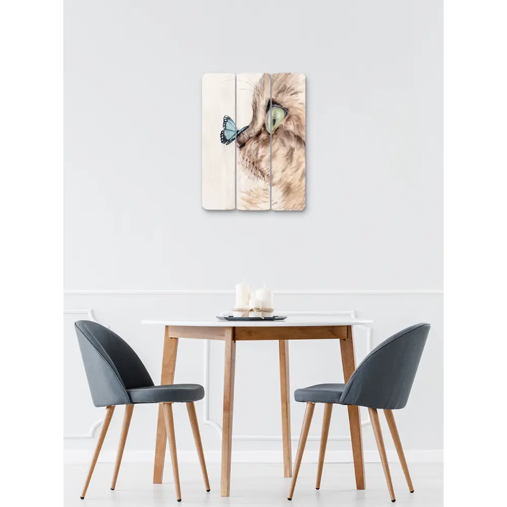 Картина на МДФ Кот и бабочка 30x40 см POSTERMARKET STLM-2051879 - Вид №5