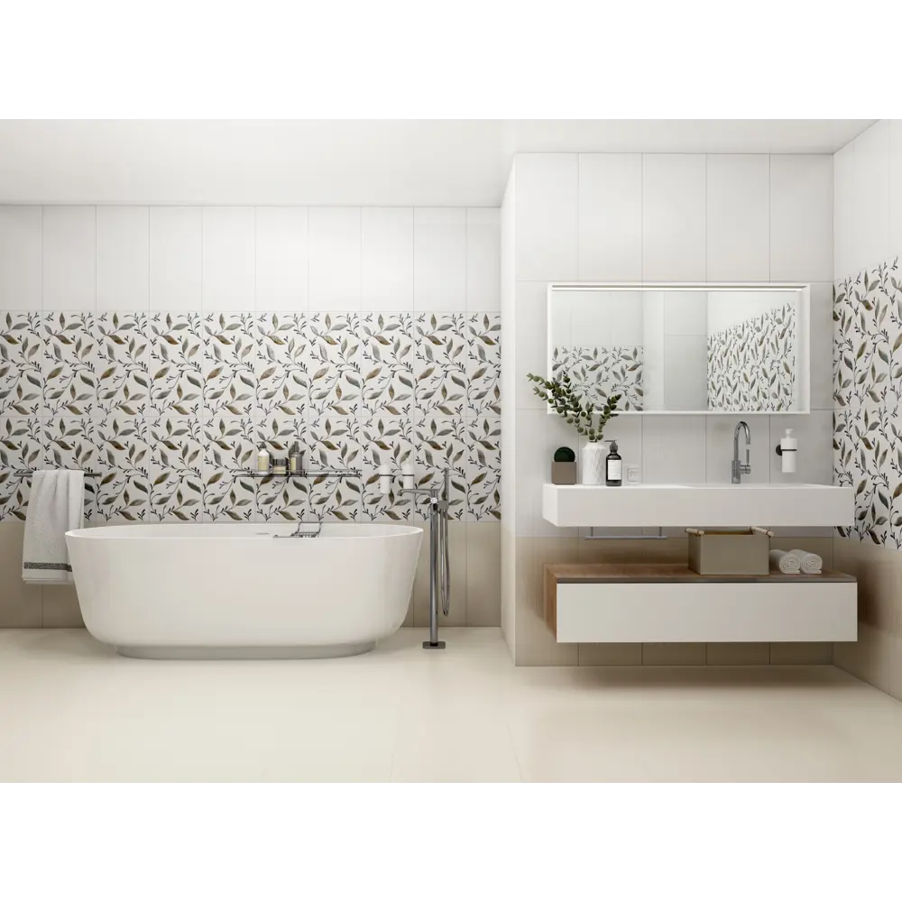 Плитка настенная «Комо» 1 60x30 см 1.98 м² цвет светло-серый Керамин STLM-2107485 - Вид №4